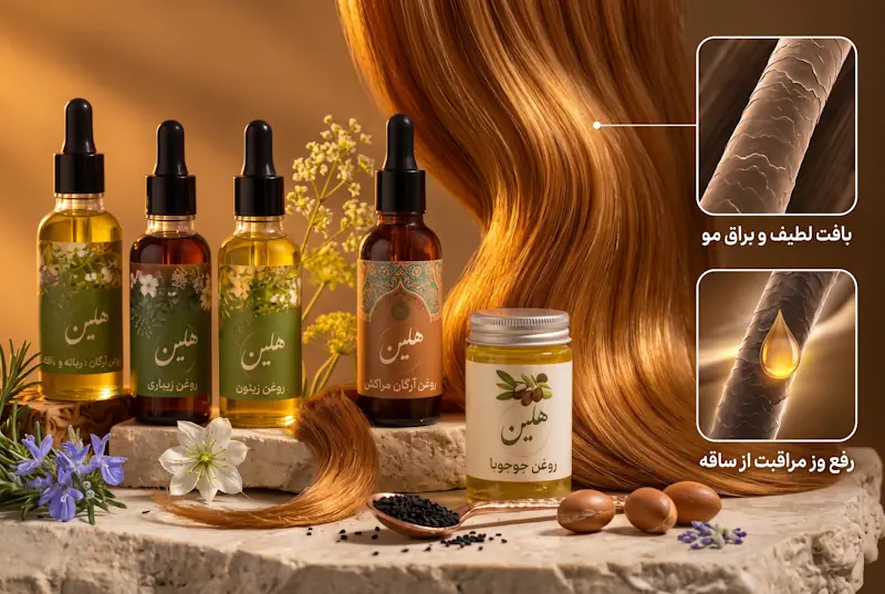 انتخاب روغن آرگان و جوجوبا برای رفع وز و مراقبت از ساقه مو